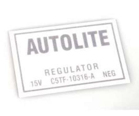 Decal - Voltage Regulator - 1965-1966