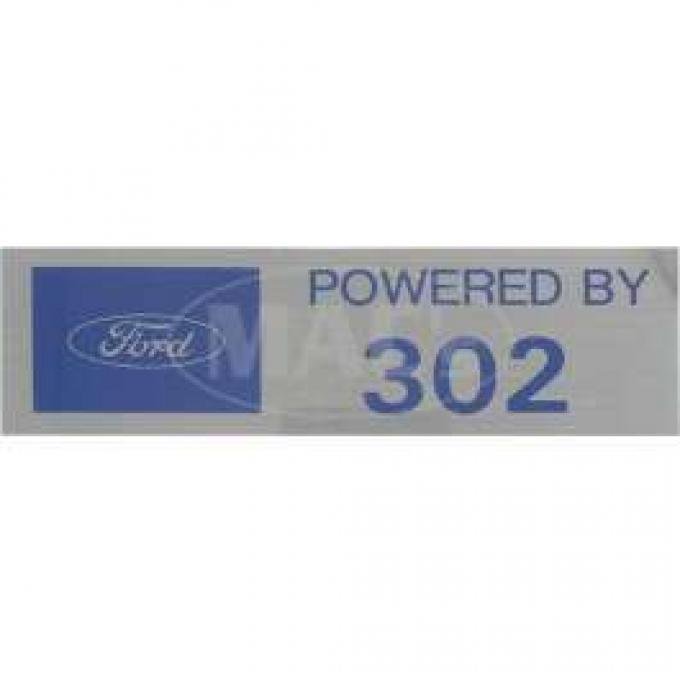 Valve Cover Decal, Powered By 302, 1957-1979
