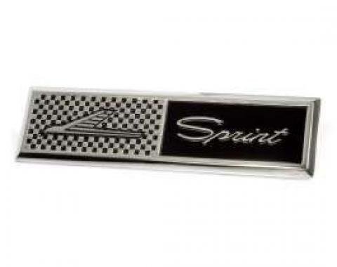 Door Panel Emblem - Bright Metal With Black Recessed Checks and Sprint - Falcon