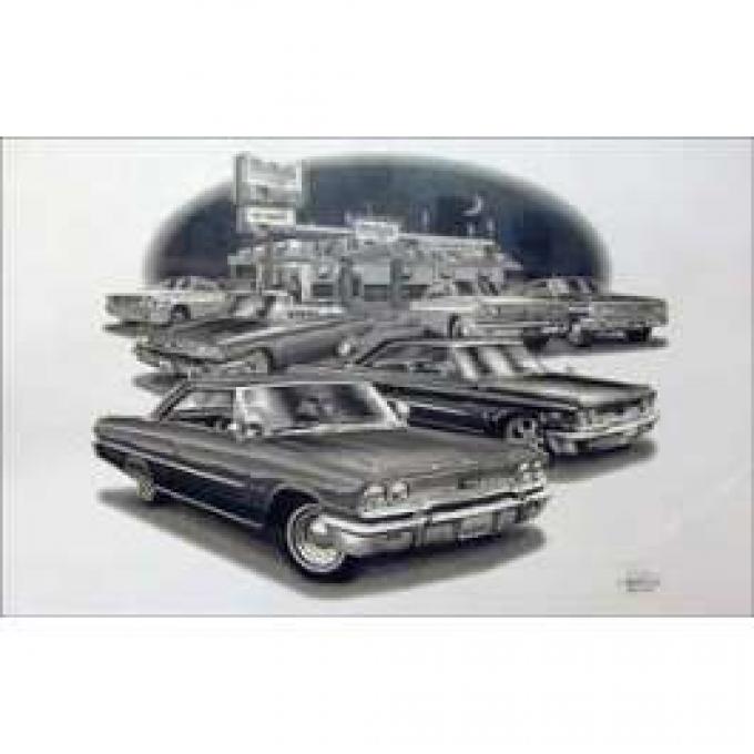 Black & White Print, 427 Cars, Galaxie, 1963-1964