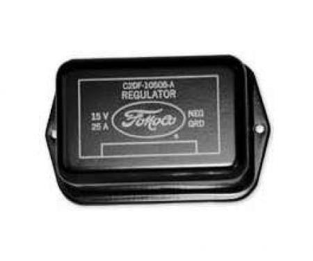 Voltage Regulator Cover - Black With Yellow Lettering - 25 Amp