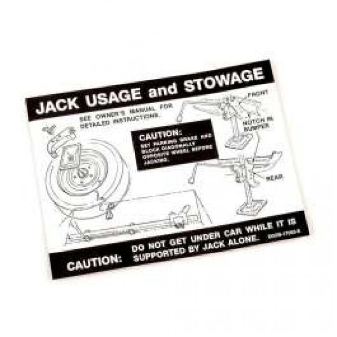 Decal - Jack Instructions - Fastback - Regular Wheels