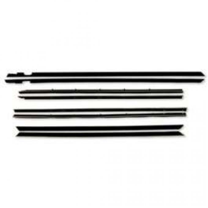 Belt Weatherstrip Kit - Doors and Rear Quarter Windows - Inside Pieces Have Stainless Steel Bead - 8 Pieces - Convertible