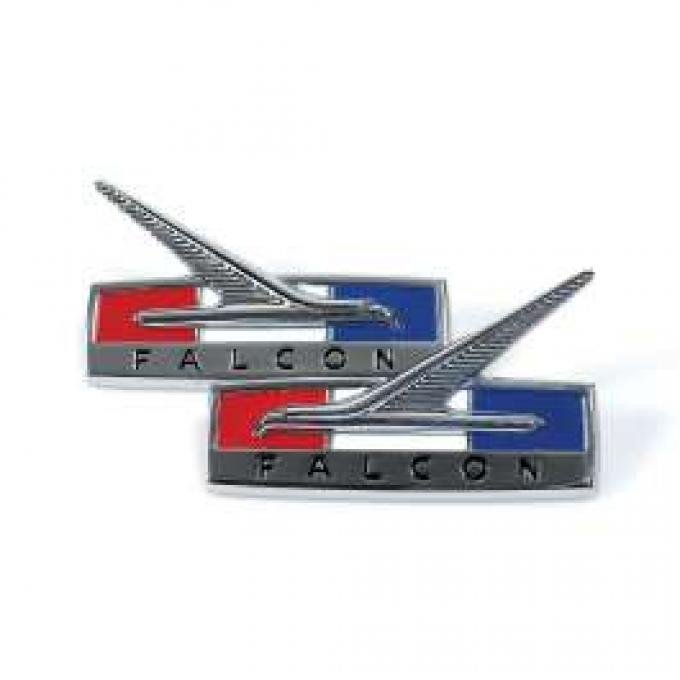 Fender Ornaments - Chrome With Red, White and Blue Highlights and Recessed Black Lettering