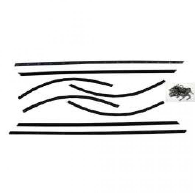 Belt Weatherstrip Kit - Doors and Rear Quarter Windows - Used With Upper Door Chrome - 8 Pieces - 2 Door Formal Hardtop