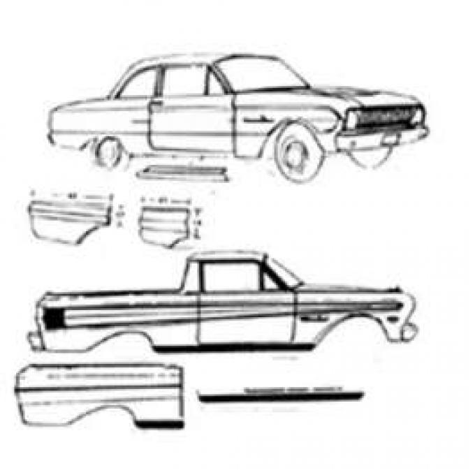 Rocker Panel, 2 Door, Left, Falcon, Ranchero, 1960-1963