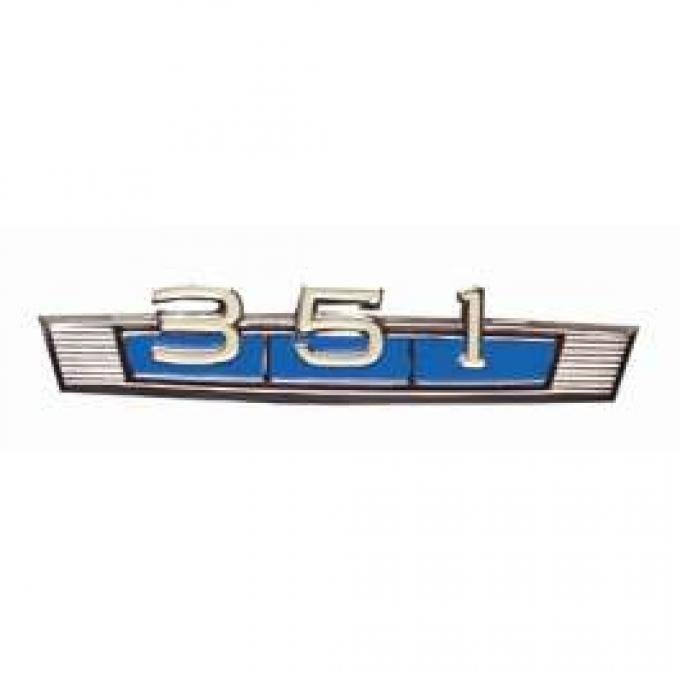 351 Fender Emblem - Blue Background - White Letters