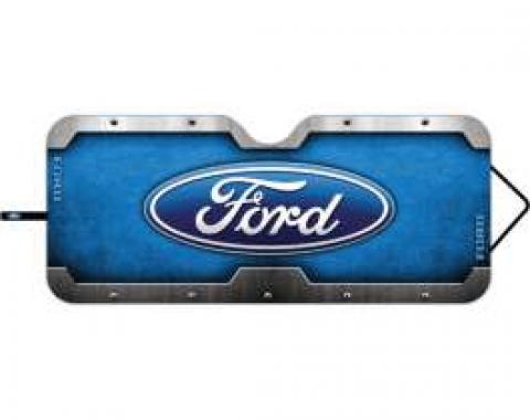 Ford Windshield Sun Shade,Accordion Style,With Ford Blue Oval Logo