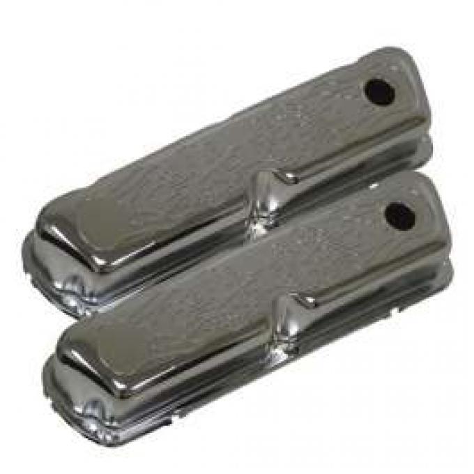 Ford Valve Covers, Small Block, Chrome Flamed, 1962-1979