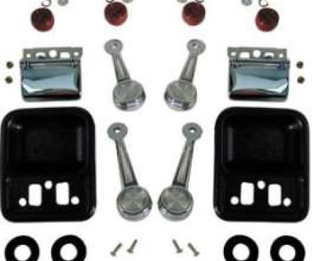 Window Crank Kit, Black/Clear, 4 Door, Falcon, Fairlane, Torino, 1968-1969