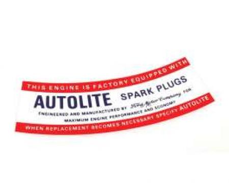 Air Cleaner Decal - Autolite Spark Plugs