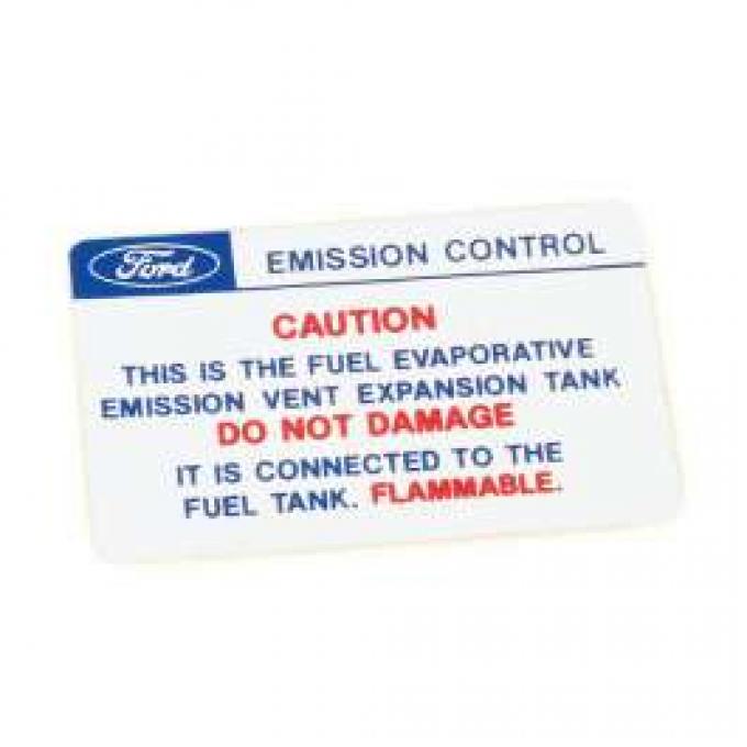 California Emission Expansion Tank Caution Decal