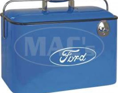 Vintage Ford Cooler - Blue With White Ford Logo - 18 x 8-3/4 x 12 Deep