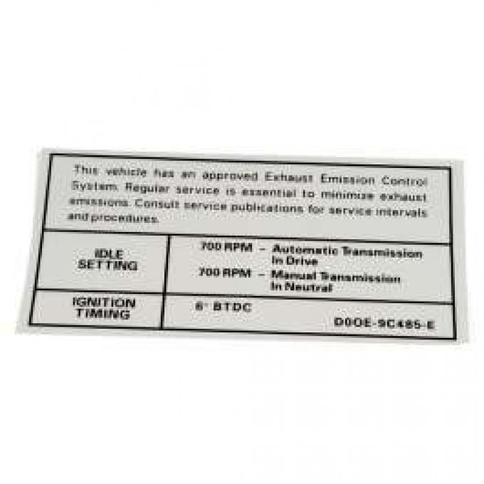 Emission Decal, 429-2V AT/MT (Before 10/1), Galaxie, 1970