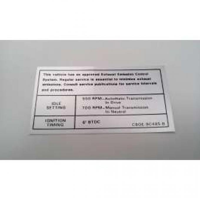 Emission Decal, 302/351-4V AT/MT, Montego, 1968