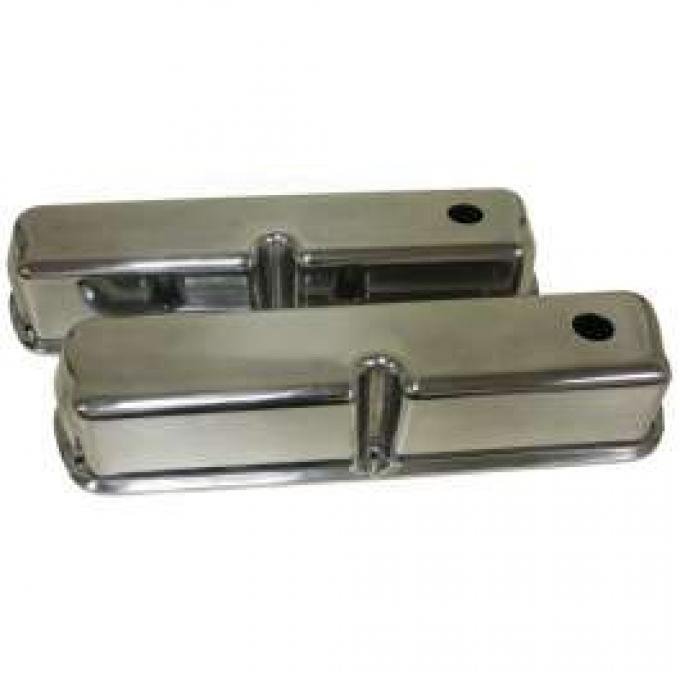 Ford Valve Covers, Small Block, Smooth Polished Aluminum, 1962-1979