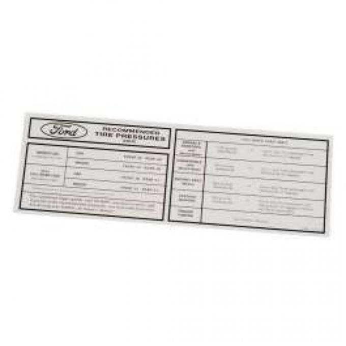 Tire Pressure Decal