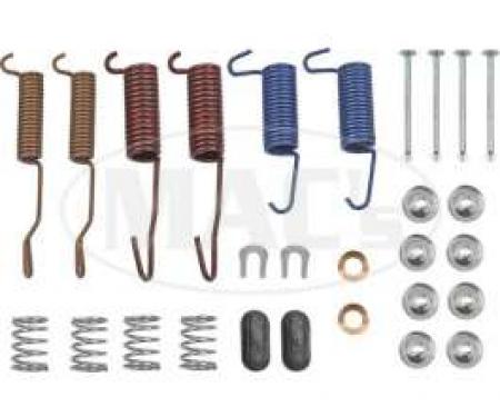 Drum Brake Hardware Combi-Kit, Rear, 11 1/32 X 2 1/4, Galaxie, 1966-1968