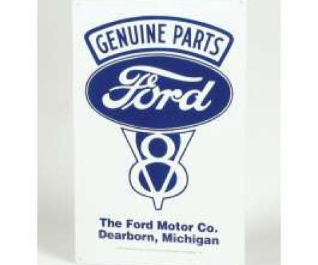 Sign, Genuine Ford Parts, V8, Dearborn