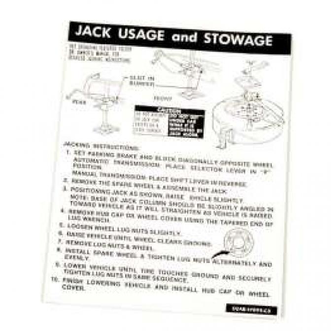 Jack Instructions Decal - D2AB-17095-CB