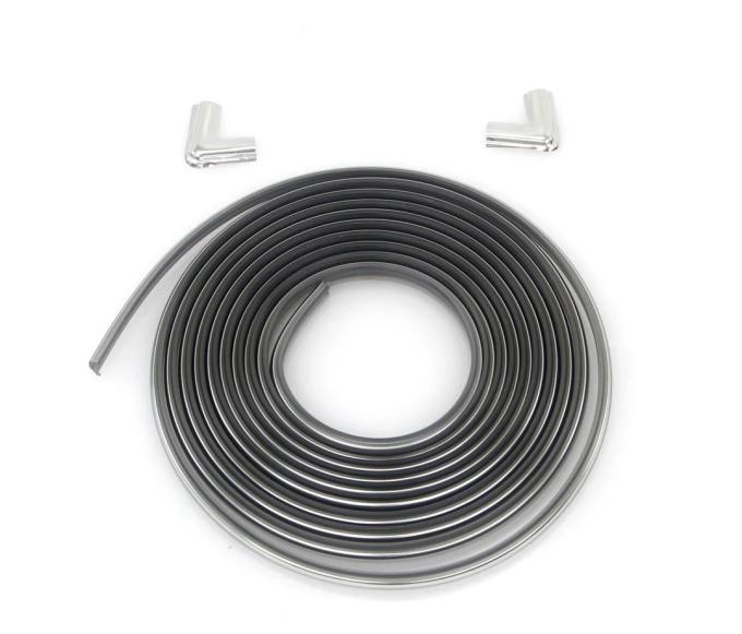 AMD Chrome Rear Window Gasket Lock Strip w/ Corner Joints, 73-91 Chevy GMC C/K Truck 661-4073-4S