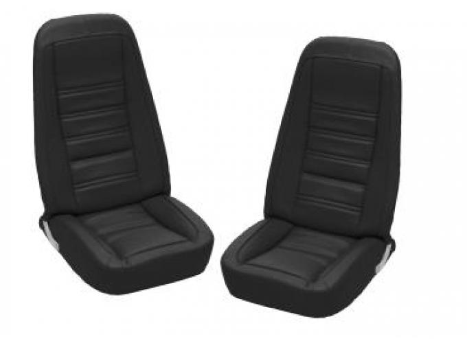 CA 1976-1978 Chevrolet Corvette Embroidered Leather Seat Covers 100% Leather 419820E | 59-96 Black
