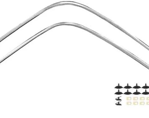 AMD Vinyl Top Moldings Set, LH/RH Pair with Hardware, 67-68 Camaro Firebird K-K863