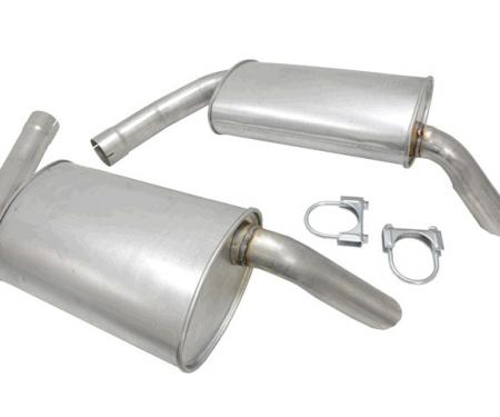 Corvette Mufflers Hideaway, 2 1/2 Inch, For Dual Exhaust Systems, 1974-1979