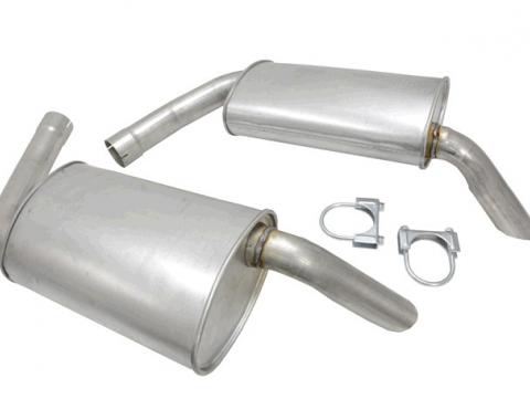 Corvette Mufflers Hideaway, 2 1/2 Inch, For Dual Exhaust Systems, 1974-1979