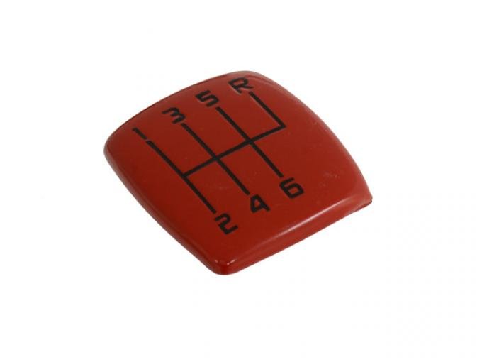 Corvette Shift Knob Button Red Aluminum Cover, 6 Speed, 1997-2004