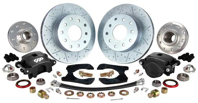 Classic Performance Mustang II Front Disc Kit w/Alumin Hubs for Stock/Drop Spindles 11.75" Rotors, 5x4.75, Drilled/Slotted M2WBK-475-ARGX