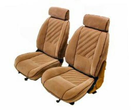 Camaro Seat Cover Set, Vinyl, Front & Rear, For Cars With Deluxe Interior & Solid Rear Back, Charcoal, 1985-1987