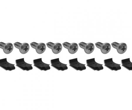 Corvette Exhaust Bezel Screws & J Nuts, 16 Piece Set, 1970-1973