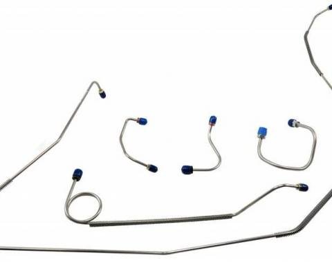 Camaro Brake Line Set, Front, Stainless Steel, For Cars With Power Disc Brakes, 1967-1968