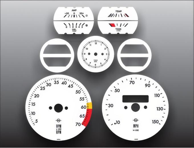 Whitegauges 1968-1973 Opel GT w=1062 White Face Gauges 6873OG-2249