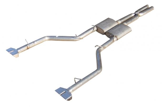 Pypes Cat Back Exhaust System Split Rear Dual Exit 08-14 Challenger V8 SRT8 3 in Intermediate And Tail Pipe Street Pro Muffler/Hardware/Polished Tips Incl Natural Finish 409 Stainless Steel Exhaust SMC21S