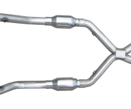 Pypes Exhaust X-Pipe Kit Intermediate Pipe 2.5 in w/Cats Hardware Incl Natural 304 Stainless Steel Exhaust XFM39