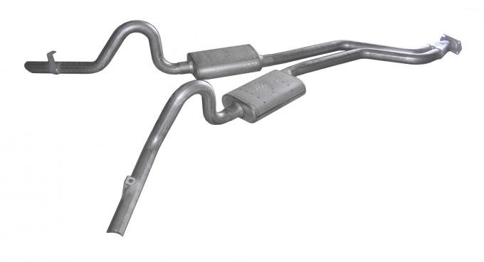Pypes Cat Back Exhaust System 78-88 GM G-Body Split Rear Dual Exit 2.5 in Intermediate Pipe And Tailpipe Race Pro Mufflers/Hardware Incl Tip Not Incl Natural 409 Stainless Steel Exhaust SGG50R