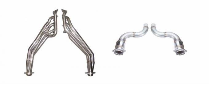 Pypes Exhaust Header Long Tube Catted To Factory Mid-Pipe Hardware Included Polished 304 Stainless Steel Header 409 Stainless Mid-Pipe Exhaust HDR78SK-1