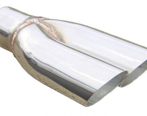 Pypes Exhaust Tail Pipe Tip Set 70-71 Pontiac GTO 2.5 in To Dual 22.5 in Slip Fit Clamp On Hardware Not Incl Polished 304 Stainless Steel Pair Exhaust EVT19