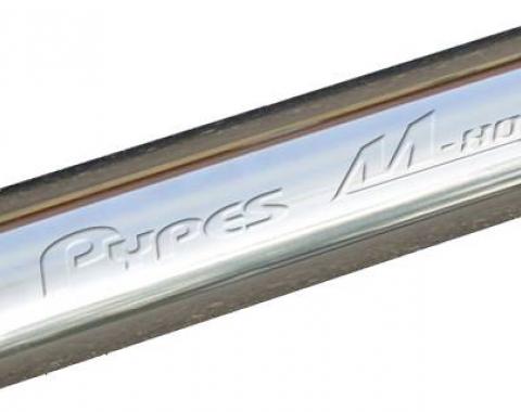 Pypes M-80 Series Muffler 2.5 in Round 14 in L Hardware Not Incl Polished 304 Stainless Steel Exhaust MVR200S