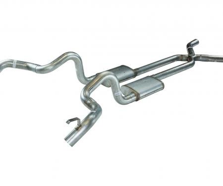 Pypes Crossmember Back w/X-Pipe Exhaust System 70-74 F-Body Split Rear Dual Quarter Exit 3in Intermediate And Tail Pipe StreetPro Mufflers/Hardware Incl Tip Not Incl Polished 304 Stainless Exhaust SGF13S