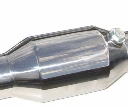 Pypes 86-14 High Flow Mini Catalytic Converter 3 in Metallic Substrate Polished 304 Stainless Steel Exhaust CVM13M