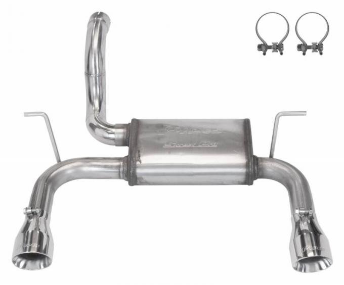 Pypes Axle-Back Exhaust System 18-20 Jeep Jl Dual Exit 2.5 Inch Intermediate And Tailpipe Street Pro Muffler Hardware Incl 4 Inch Dual Tips Included Stainless Steel Exhaust SJJ24S
