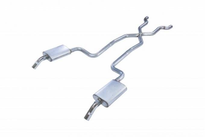 Pypes Crossmember Back w/X-Pipe Exhaust System 74-81 Corvette C3 Split Rear Dual Exit 2.5 in Intermediate And Tail Pipe Hardware/Tip Incl Muffler Not Incl Exhaust SCC10