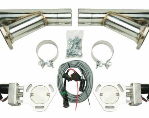 Pypes Dual Y Exhaust Electric Dump Cutout 2.5 in Natural Finish Hardware Incl Aluminum And 304 Stainless Steel Material Exhaust HVE10K