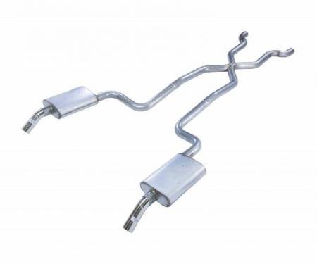 Pypes Crossmember Back w/X-Pipe Exhaust System 74-81 Corvette C3 Split Rear Dual Exit 2.5 in Intermediate And Tail Pipe Hardware/Tip Incl Muffler Not Incl Exhaust SCC10