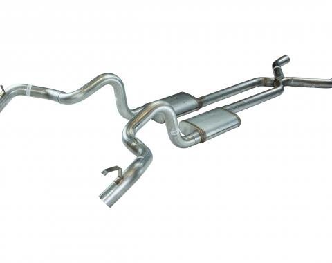 Pypes Crossmember Back w/X-Pipe Exhaust System 70-74 F-Body Split Rear Dual Quarter Exit 3in Intermediate And Tail Pipe StreetPro Mufflers/Hardware Incl Tip Not Incl Polished 304 Stainless Exhaust SGF13S