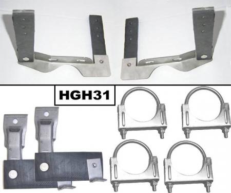 Pypes Exhaust System Hanger Kit 68-72 Chevelle Incl Tailpipe Hangers/Muffler Hangers/(4) U Clamps Natural 304 Stainless Steel Exhaust HGH31