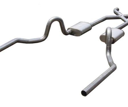 Pypes Crossmember Back w/X-Pipe Exhaust System 64-72 A-Body Split Rear Dual Exit 2.5 in Intermediate And Tail Pipe Race Pro Muffler/Hardware Incl Tip Not Incl Exhaust SGA10R